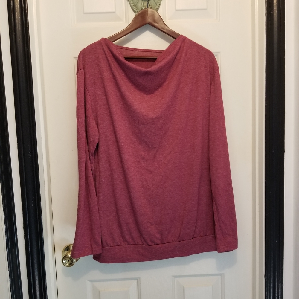 Unk Women's Cowl Neck Top in Deep Pink